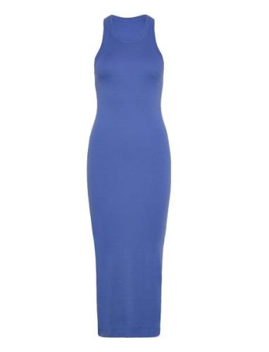 Ease Ribbed Tank Dress Maksimekko Juhlamekko Blue Aim´n