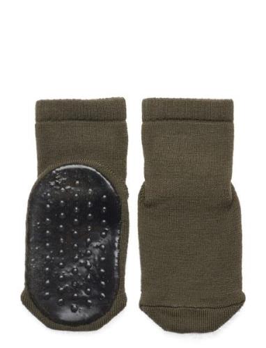 Wool Socks - Anti-Slip Jarrusukat Khaki Green Mp Denmark