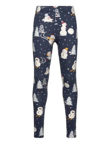 Leggings Snowman Aop Bottoms Leggings Navy Lindex