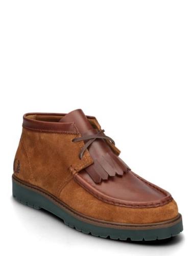 Kenney Mid Suede/Lthr Nyörisaappaat Brown Fred Perry