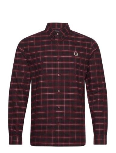 Brushed Oxford Tartan Shirt Tops Shirts Casual Red Fred Perry