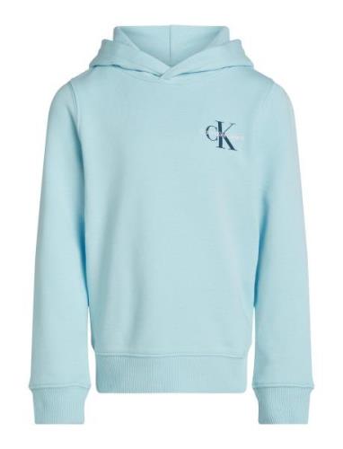 Small Monogram Hoodie Tops Sweat-shirts & Hoodies Hoodies Blue Calvin ...