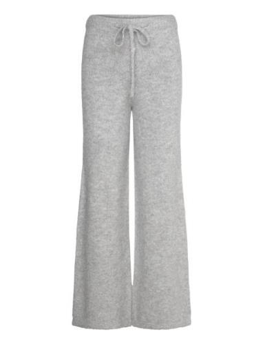 Knitted Trousers Bottoms Trousers Wide Leg Grey Gina Tricot