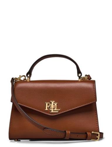 Leather Small Farrah Satchel Olkalaukku Laukku Brown Lauren Ralph Laur...