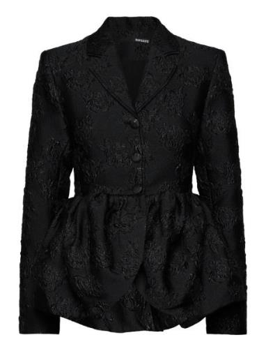 Jacquard Draped Blazer Blazers Single Breasted Blazers Black ROTATE Bi...