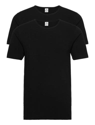 Dovre T-Shirt 2-Pack Gots Tops T-shirts Short-sleeved Black Dovre