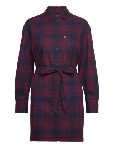 Tjw Check Shirt Dress Ext Lyhyt Mekko Navy Tommy Jeans