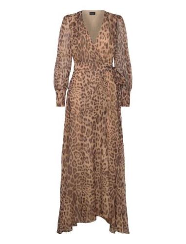 Lucianna Maxi Wrap Dress Maksimekko Juhlamekko Brown Bardot