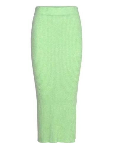 Rib Skirt Pitkä Hame Green Davida Cashmere