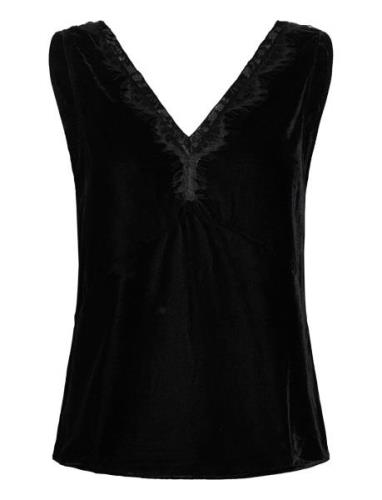 Aomi Lace Top Tops Blouses Sleeveless Black Rosemunde