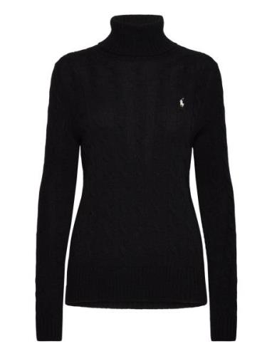 Wool-Cashmere Cable Turtleneck Sweater Tops Knitwear Turtleneck Black ...