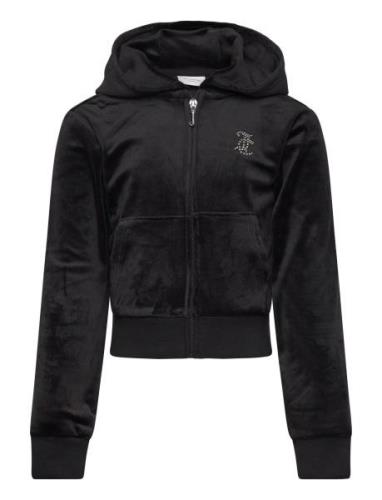 Jc Diamante Zip Thru Hood Tops Sweat-shirts & Hoodies Hoodies Black Ju...