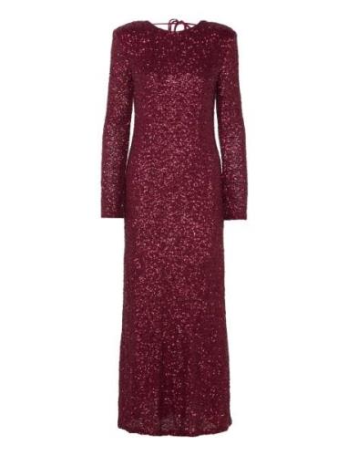 Sequins Maxi Dress Maksimekko Juhlamekko Burgundy Gina Tricot