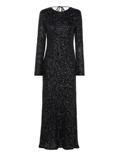 Sequins Maxi Dress Maksimekko Juhlamekko Black Gina Tricot