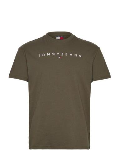 Tjm Reg Linear Logo Tee Ext Tops T-shirts Short-sleeved Khaki Green To...