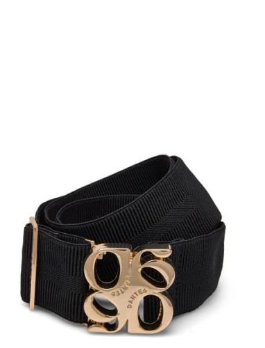 D6 Motif Logo Tape Belt Gold Vyö Black Dante6