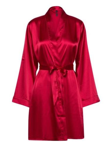 Satin Kimono Aamutakki Red Hunkemöller