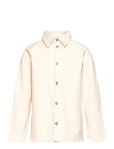 Shirt Ls Solid Tops Shirts Long-sleeved Shirts Cream En Fant