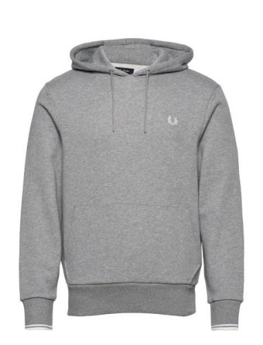 Tipped Hooded Sweatsh Tops Sweat-shirts & Hoodies Hoodies Grey Fred Pe...