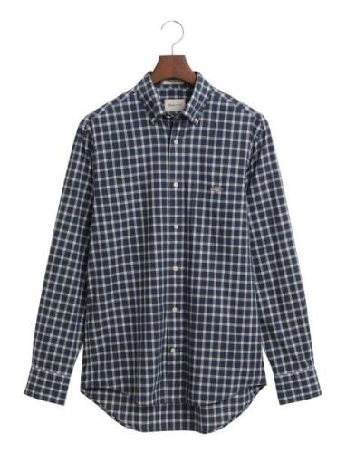 Reg Classic Poplin Tartan Shirt Tops Shirts Casual Navy GANT