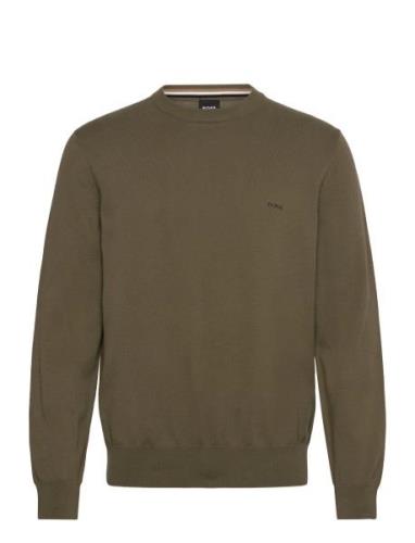 Pacas-L Tops Knitwear Round Necks Green BOSS