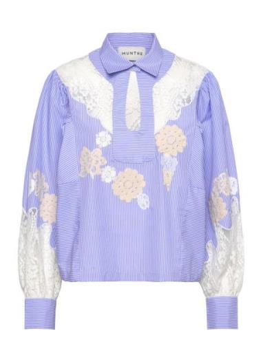 Shellcu Tops Shirts Long-sleeved Blue Munthe