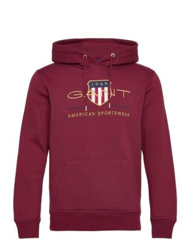 Archive Shield Hoodie Tops Sweat-shirts & Hoodies Hoodies Red GANT