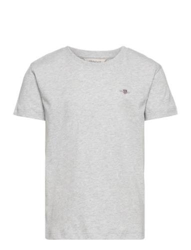 Shield Ss T-Shirt Tops T-shirts Short-sleeved Grey GANT