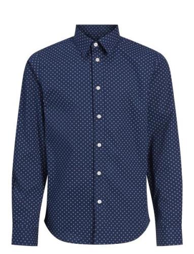 Jjaxel Print Shirt Ls Jnr Tops Shirts Long-sleeved Shirts Blue Jack & ...