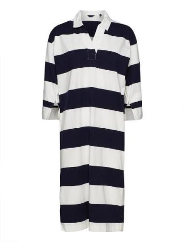 D1. Feminine Striped Rugger Dress Polvipituinen Mekko Blue GANT