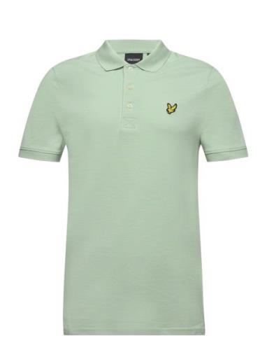 Plain Polo Shirt Tops Polos Short-sleeved Green Lyle & Scott