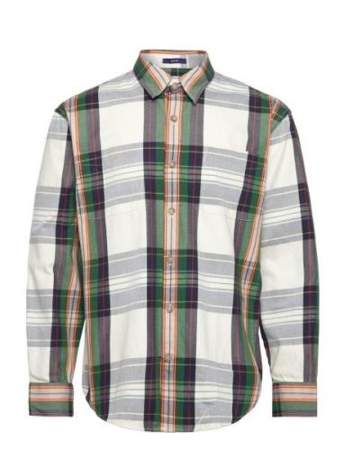 D1. Rw Rel Heavy Twill Check Town Tops Shirts Casual White GANT