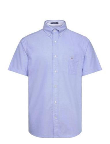 Reg Oxford O.shield Ss Shirt Tops Shirts Short-sleeved Blue GANT