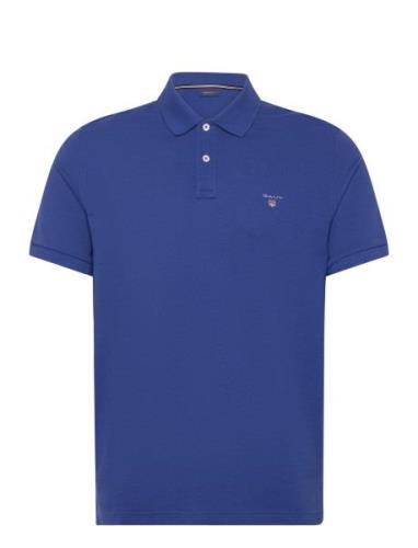 Emb Original Shield Polo Tops Polos Short-sleeved Blue GANT