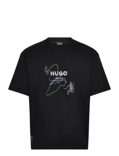 Nabion Tops T-shirts Short-sleeved Black HUGO BLUE