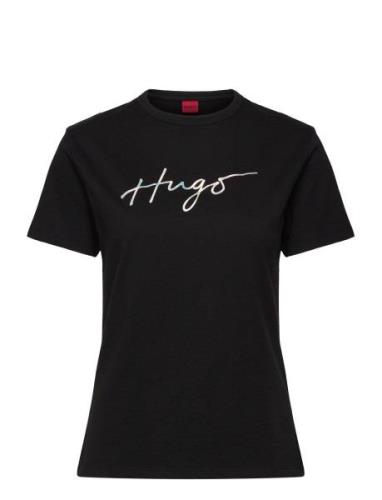 Damacia_3 Tops T-shirts & Tops Short-sleeved Black HUGO