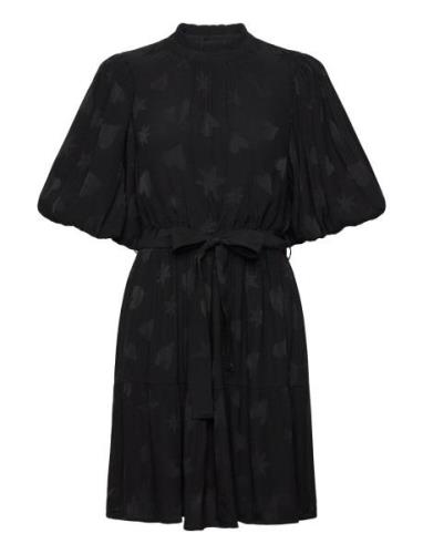 Roxy Jacquard Dress Lyhyt Mekko Black Fabienne Chapot