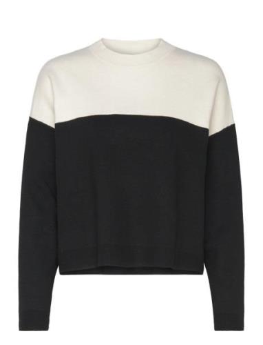 Perkins-Neck Two-T Sweater Tops Knitwear Jumpers Black Mango