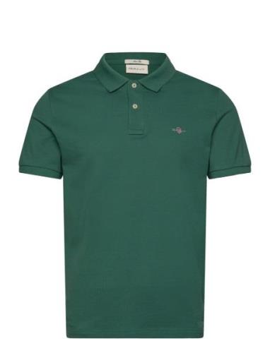 Slim Shield Ss Pique Polo Tops Polos Short-sleeved Green GANT